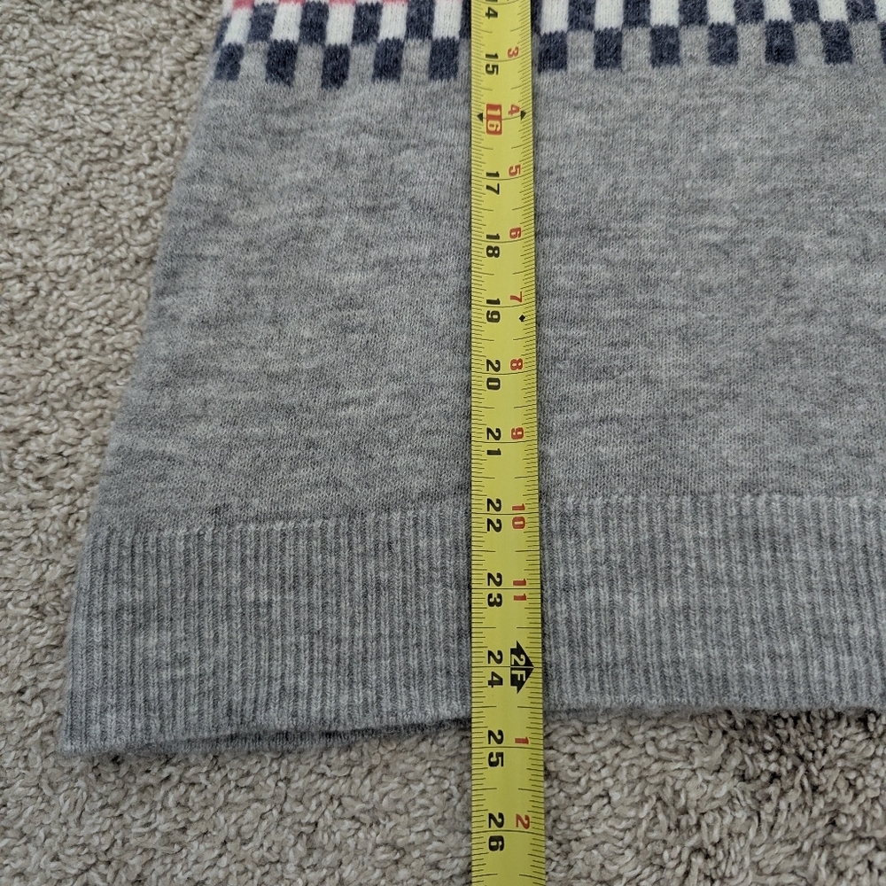 LOFT Geometric Mock Neck Wool-Blend Sweater Multicolor Cabincore Cozycore - Picture 4 of 8